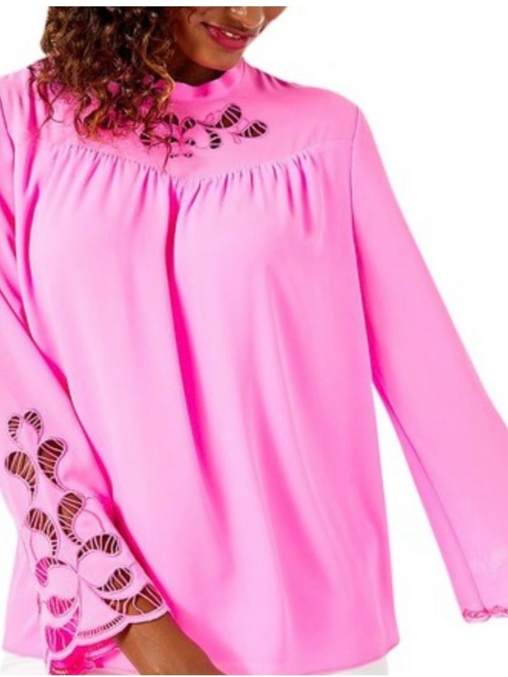 NWT- LILLY PULITZER PINK CUTOUT BLOUSE